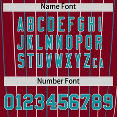 Crimson Aqua and White Bi-Color Stripes Baseball Jersey 4
