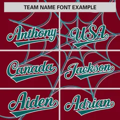 Crimson Aqua Spider Web Raglan Sleeves Baseball Jersey 3
