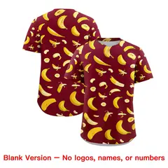 Crimson Banana Graffiti Pattern Fashion Baseball Jersey 7