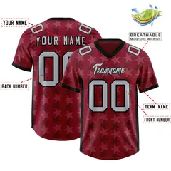Crimson Black All Star Graffiti Pattern Football Jersey 2