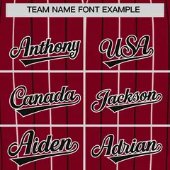 Crimson Black and White Bi-Color Stripes Baseball Jersey 3