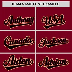 Crimson Black Color Block Authentic Baseball Jersey 3