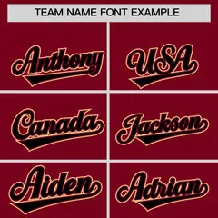 Crimson Black Contrast Raglan Sleeves Baseball Jersey 3