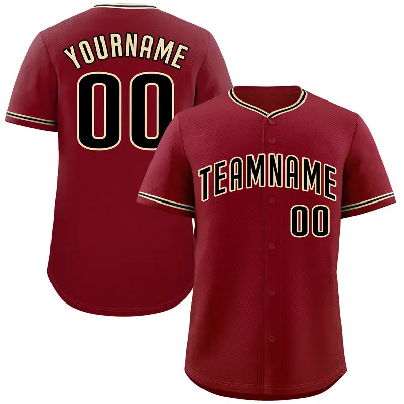 Crimson Black-Cream Bull Classic Authentic Baseball Jersey
