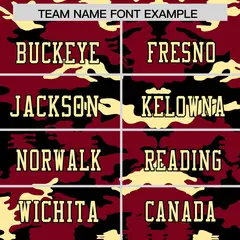 Crimson Black-Cream Camo Authentic Football Jersey 3