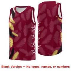Crimson Black Feather Series Graffiti Pattern Basketball Jersey 6