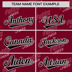 Crimson Black Full Button Graffiti Text Baseball Jersey 3