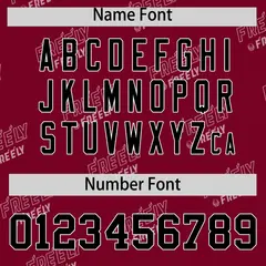 Crimson Black Full Button Graffiti Text Baseball Jersey 4