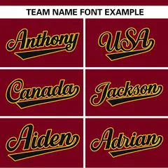 Crimson Black-Gold Color Block Two-Button Softball Jersey 3