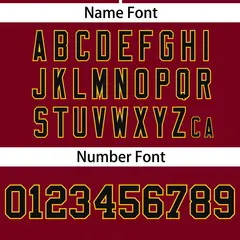 Crimson Black-Gold Color Block Two-Button Softball Jersey 4