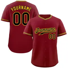 Crimson Black-Gold Hook Classic Authentic Baseball Jersey 1