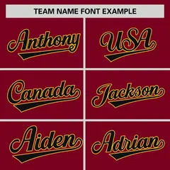 Crimson Black-Gold Stripe Raglan Two-Button Softball Jersey 3
