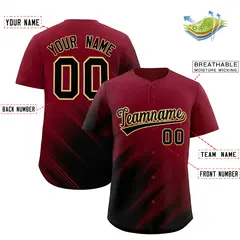 Crimson Black Gradient Diagonal Stripe Baseball Jersey 2