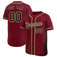 Crimson Black Gradient Side Authentic Baseball Jersey 1