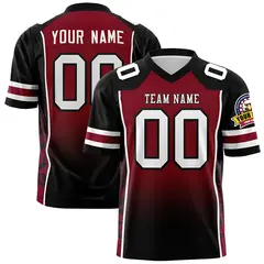 Crimson Black Gradient Side Pattern Football Jersey 1