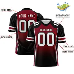 Crimson Black Gradient Side Pattern Football Jersey 2