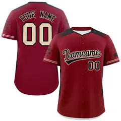Crimson Black Gradient Side Star Pattern Baseball Jersey 1