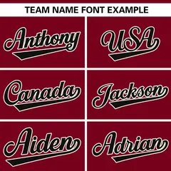Crimson Black Gradient Side Star Pattern Baseball Jersey 3