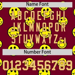 Crimson Black Graffiti Gradient Smile Baseball Jersey 4