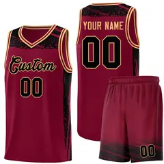 Crimson Black Graffiti Pattern Basketball Jersey