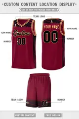 Crimson Black Graffiti Pattern Basketball Jersey 2