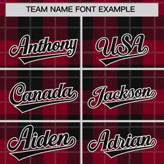 Crimson Black-Gray Plaid Varsity Letterman Baseball Jacket 3