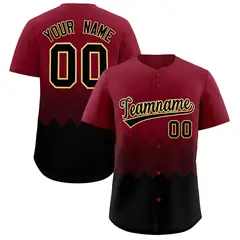 Crimson Black Grid Blur Pattern Baseball Jersey