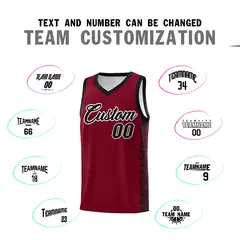 Crimson Black Indians Pattern Basketball Jersey 4