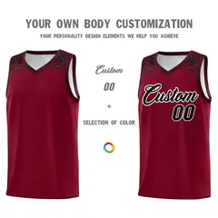 Crimson Black Indians Print Sports Basketball Uniform Jersey 3