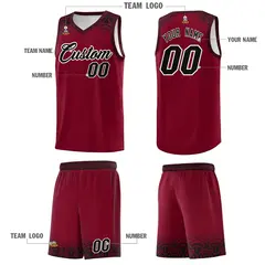 Crimson Black Indians Print Sports Basketball Uniform Jersey 5