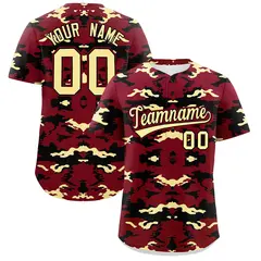 Crimson Black-Khaki Camo Authentic Baseball Jersey