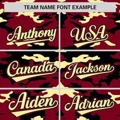 Crimson Black-Khaki Camo Authentic Baseball Jersey 3