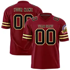 Crimson Black-Khaki Classic Authentic Football Jersey 1