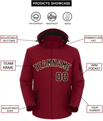 Crimson Black-Khaki Classic Waterproof Jacket 2