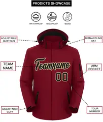 Crimson Black-Khaki Classic Waterproof Jacket 2