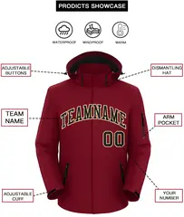 Crimson Black-Khaki Classic Waterproof Jacket 2