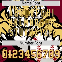 Crimson Black Khaki Full-Snap Tiger Graffiti Baseball Jersey 7