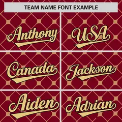 Crimson Black-Khaki Plaid Authentic Baseball Jersey 3