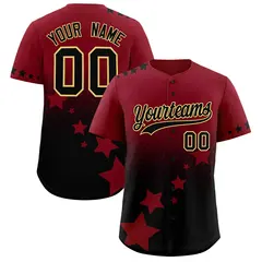 Crimson Black Khaki Rising Stars Gradient Baseball Jersey 1