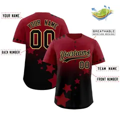 Crimson Black Khaki Rising Stars Gradient Baseball Jersey 2