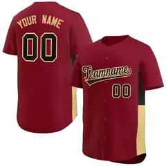 Crimson Black-Khaki Side Two-Tone Authentic Baseball Jersey