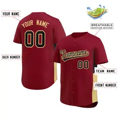 Crimson Black-Khaki Side Two-Tone Authentic Baseball Jersey 2