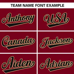 Crimson Black-Khaki Stripe Raglan Baseball Jersey 3