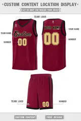 Crimson Black-Khaki Two Bars Basketball Uniform Jersey 2