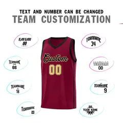 Crimson Black-Khaki Two Bars Basketball Uniform Jersey 4