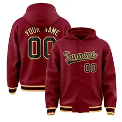 Crimson Black-Khaki Varsity Letterman Classic Jacket Hoodie 1