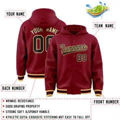 Crimson Black-Khaki Varsity Letterman Classic Jacket Hoodie 4