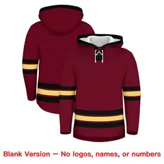 Crimson Black Lace-Up Neck Hockey Hoodie Classic Style 7
