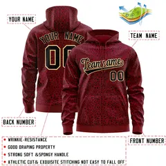 Crimson Black Leopard Print Varsity Letterman Jacket Hoodie 4