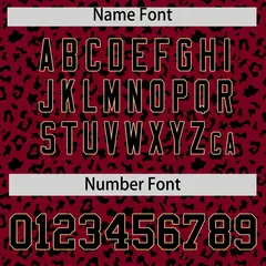Crimson Black Leopard Print Varsity Letterman Jacket Hoodie 6